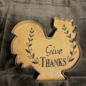 Give Thanks Galvenized Rooster